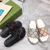 2023 Women Designer Sandals Platform Slide Sandal Beach Slippers Multicolor Canvas linen fabric Printing Slipper Outdoor Party Classic Sandals