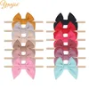 12 pz / lotto 3 '' Sailor Hairbow fasce di nylon ragazze tessuto liscio arco dei capelli fasce elastiche per capelli in nylon accessori per capelli invernali LJ201226