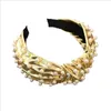 High-end haaraccessoires dames pu-imitatie lederen nagels geknoopte brede haardbandhoofdband Wild Girl Hair Band Headwar