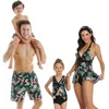 HH Familj som matchar badkläder Girls Womens Baddräkter Bikini Pojkar Simning Set Father Mother and Daughter Son Bading Swim Suit 220531