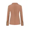 Lyxdesigner Högkvalitativ klassisk europeisk amerikansk Slim Double Breasted Women's Blazer ol Solid Color Quality Suit Jacket F073