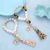 Silikon Bead Armband Kvinna Tassel Nyckel Kedja Party Favorit Pendant Armband Gummi Armband Keychain Wristlet Bangles Holder GCB15064