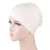 Womens Soft Muslim Comfy Chemo Cap Sleep Turban Hat Liner for Hair Loss Cotton Headwear Head wrap Hair accessories de689