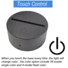 Lámpara de escritorio USB Lámpara 3D Luz Led 7 Cambio de color Cambio de color Touch Interruptor Accesorios de mesa de dormitorio de bebé
