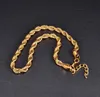 18K Chains Thick fried dough twist Chain hip hop Overlay style Jane Gold Plated Necklace 51cm