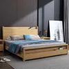 Мебель для спальни современная простая северная сплошная деревянная кровать двойной большие кровати для хранения спальни для хранения спальни утолщенный материал