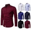 Men's Casual Shirts European 2022 Spring Multi-button Decoration Double-pocket Men's Long-sleeved Solid Collared Luxury Shirt MenMen's