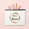 Kosmetiska väskor fall Merci Super Nounou Print Bag Women Neceser Makeup Canvas Zipper Pouch Travel toalettartiklar Organisergåvor för Nounoucosm