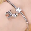 925 STERLING Gümüş Sarkma Charm Tavşan Kelebek Kolye Boncuklar Boncuk Fit Pandora Takılar Bilezik DIY Mücevher Aksesuarları