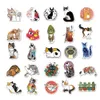 Nouveau étanche 10/30/50pcs mignon chats animaux Graffiti autocollants dessin animé décalcomanies bouteille d'eau téléphone ordinateur portable bagages autocollant enfants jouet autocollant