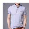 Fuybill mandarijn kraag korte mouw T-shirt mannen voorjaar zomerstijl topmerk kleding slanke cotton t-shirts