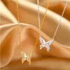 Ketens zoet 925 sterling zilveren vlinder ketting glanzende zirkoon hangende dames elegante sleutelbeen ketting bruiloft sieraden vakantie cadeauminiums