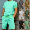 2 -delige set voor mannen mode tracksuit kleding streetwear stevige kleur heren t -shirt shorts pak sportkleding sweatsuit