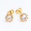 Conjunto de brincos de coroa de ouro para Pandora Luxo Crystal Diamond Party Joias para mulheres Designer de alta qualidade Brinco de anéis de ouro com caixa original