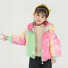 1-7 년 소녀 겨울 따뜻한 재킷 3 컬러 화려한 스타일 두꺼운 코트 소녀와 소년 어린이 생일 선물 옷 J220718