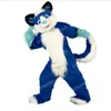 Halloween Blue Husky Fox Dog Mascot Costume de primeira qualidade Cartoa de anime Personagem adulto Tamanho de Natal Carnival Festa de aniversário Roupa ao ar livre