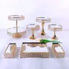 Other Bakeware Gold 4-8pcs Electroplate Metal Cake Stand Set Display Wedding Birthday Party Dessert Cupcake Plate RackOther