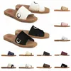 Mules Flache Sandalen Slides Hausschuhe Damen Designer Canvas Weiß Schwarz Beige Rosa Spitze Schriftzug Stoff 2023 Damen Woody Fashion Outdoorkiiv