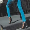 Sandalet Çapraz Sınırlı Kadın Ayakkabıları Şeffaf PVC Rhinestone Kelebek Kayışı Kadınlar İçin Yüksek Topuklu