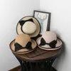 Berets Trendy Sun Hat Pillbox Beach Summer Dome Shade Floppy Wide Razer Słomy Prezent dla dziewczyny