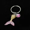 Key Rings Jewelry Fashion Drusy Druzy Mermaid Scale Fishtail Keychain Fish Shimmery Chain For Women Lady S Dhdvm