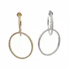 Hoop Huggie Gold Color Round Round Circle Carring Hollow CZ Dangle Dangle Women Women Girmous Bohemi Earringshoop