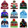 LED Kerstgebreide hoeden Kids Baby Moms Winter Warm Beanies Haakkappen voor Pumpkin Snowmen Festival Party Decor Gift Props 0516