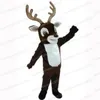 Halloween Deer Elk Mascot Costume Cartoon Thème du personnage du carnaval Festival Fancy Dishat Christmas Adults Taille Party Titifit
