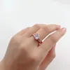 Anillos de boda propuesta cristal para mujer oro rosa Zirconia compromiso citas novia regalos joyería de moda al por mayor R036 Rita22