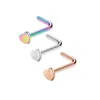 316L Surgical Steel L Shape Nose Bone Ring Heart Top Screw Nose Piercing Retainer Holder Nazir Stud Body Jewelry