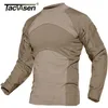 Tacvasen Men Summer Tactical Tshirt Army Combat Airsoft Topps Långärmad militär tshirt paintballjakt kamouflagekläder 5xl 220811