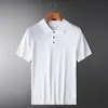Polos pour hommes T-shirt en tricot à carreaux de luxe Premium pour hommes à manches courtes d'été coupe ajustée chemise mince respirante tendance décontracté demi hommes hommes hommes M