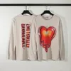 22SS Erkek Tasarımcı Hoodies Red Peach Heart Love Baskı Yüksek Sokak Giyim Sweatshirt Büyük boyutlu erkek uzun kollu tişörtler pamuk üstleri jumper kazak
