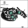 Bracelets de cha￮ne de liaison bijoux 12 Constellation Bracelet en cuir lumineux Zodiaque Signes Animaux Sier plaqu￩s Glas Dhtke
