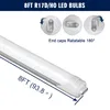 JESLED T8 LED RIBE Lights Rotated R17DR One Row 45W Zimna biała mrożona okładka sklep garaży światła biurowe