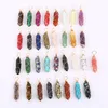 Natural Gem Stone Charms Pingentes Opala Cristal Rosa Quartzo Hexagonal Pendulum Reiki Pilar DIY Colares Jóias Fazendo