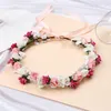 Decorative Flowers & Wreaths 13Colors Women Beach Head Ring Floral Hair Lady Girls Bride Boho Flower Wristband Wreath Garlands Bohemia