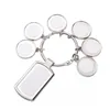 Sublimation thermal transfer blank key ring chains circle rectangle charms car key bag purses pendant DIY white photo print Fast Delivery