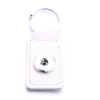 Circle Square Pu Leather Keychain Jewelry 18mm Snap Buttons