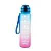 Stok 1000 ml açık su şişesi ile saman spor yürüyüş kamp içmek bpa renkli taşınabilir plastik su şişeleri