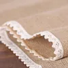 BALLE Burlap Lace Table Runner Rustic Jute Shabby Hessian Wholesale Cover Wedding Festival Party Event Decoration 220615