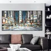 Pittura a olio astratta moderna dell'edificio Stampa su tela Immagine Paesaggio nordico Wall Art Stampe su tela Poster per la decorazione della parete di casa