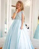 Light Ice-Blue Girl Pageant Dress for Little Girls 2023 Crystal Beading Chiffon A-Line Kids Birthday Spaghetti Formal Party Wear Robe Infant Toddler Teens Designer