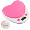 Portable Digital Kitchen Scale LCD Monitor Auto Zero Auto Poweroff Solid Heart Shape Gift For Measuring Weight Food Water Powder 201211