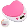 Portabel Digital Kitchen Scale LCD Monitor Auto Zero Auto Poweroff Solid Heart Shape Gift för att mäta vikt Matvattenpulver 201211111111