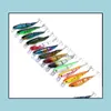 Baits Lures Fishing Sports Outdoors 10Pcs 10.5Cm/14G 4.13In/0.49Oz Jointed Minnow Mtisection Fish Lure Bait Hard Artificial Bionic High-Qu