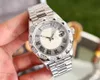 Diamond Surface Men Watch Day Datum Automatische Mechanische Horloges Sapphire Glas Rvs Strap BabysbreR Polshorloge Platinum Goud met Doos