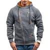 Hoodie Heren Herfst Casual Solid Long Sleeve S Hoodies Sweatshirts Slanke Rits Hoody Sweatshirt Hooded Streetwear 220402