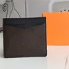 N E O Porte-cartes Sacs à fleurs marron à carreaux noirs Plaid Casual Porte-cartes d'identité en cuir Ultra Slim Sac de paquet Femme Homme Fashion188M
