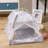 Removable and Washable Kennel Tent Spring and Summer Breathable Pet Princess House Small Dog Cat Comfortable Tent M-40x40x42 cm